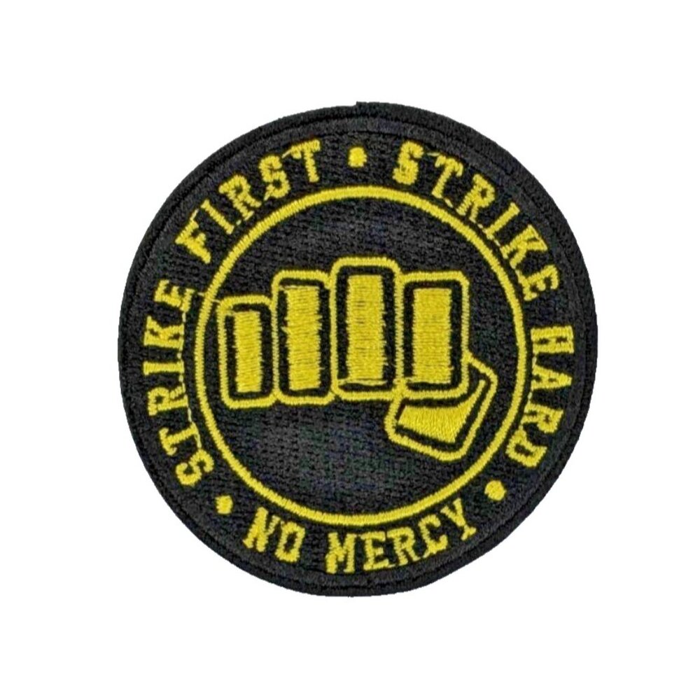 Cobra Kai Strike First Strike Hard NO MERCY 2.5in Embroidered Iron-on Patch
